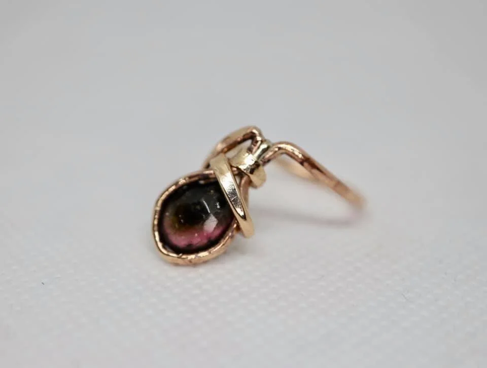 Unique Watermelon Tourmaline Ring 