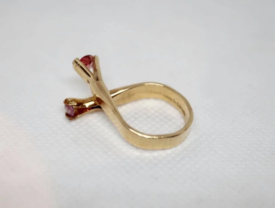 Pink Topaz Cross-over Ring 