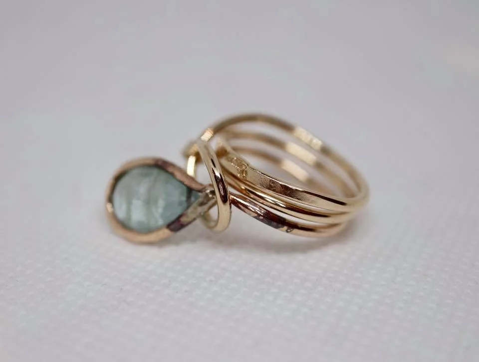 Aquamarine Briolette Ring 