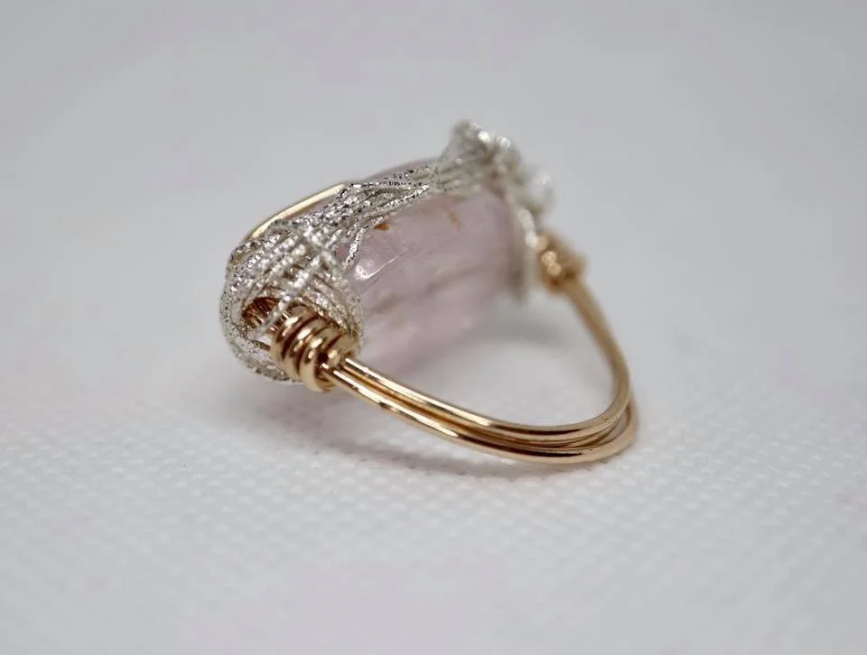 Two-tone Kunzite Ring 