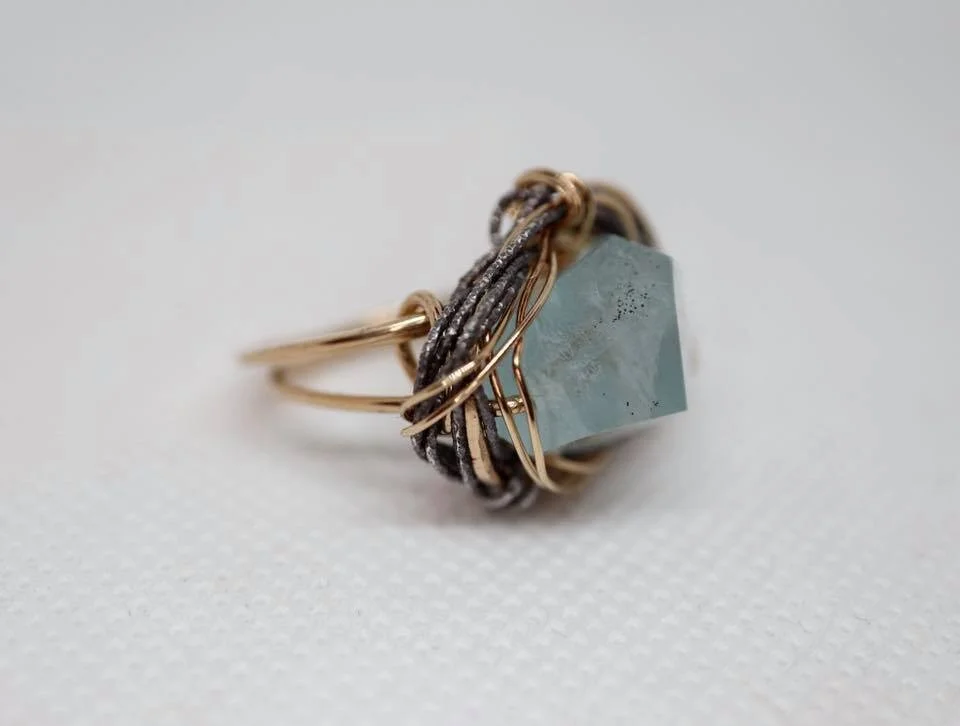 Ocean-blue Aquamarine Ring 