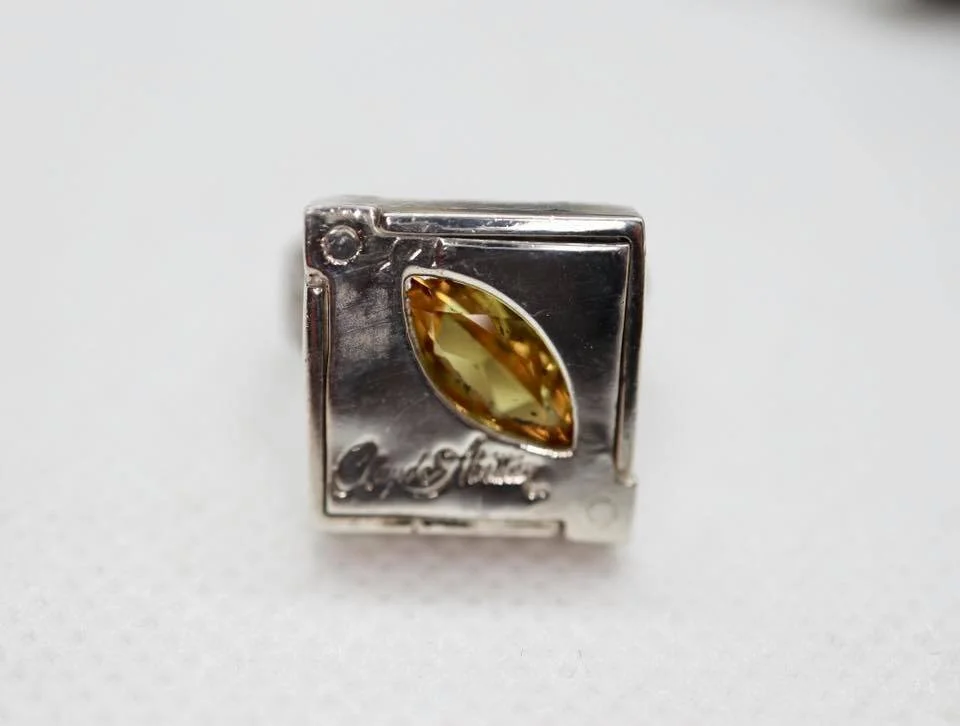 Marquise Citrine Squared Ring 