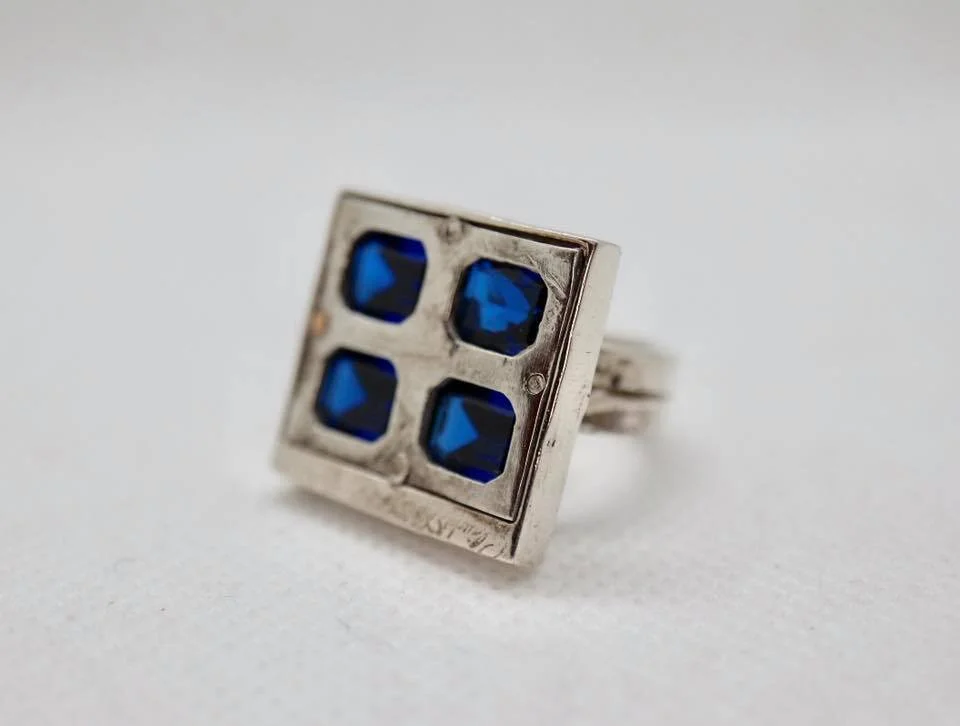 Blue Sapphire and Sterling Silver