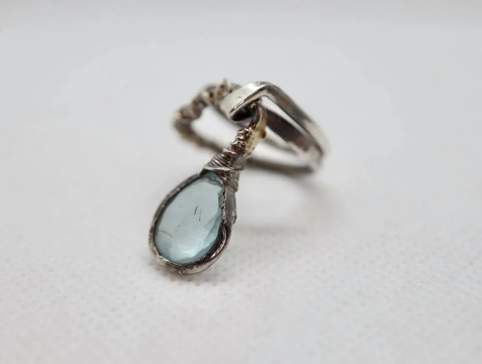 Wire-work Aquamarine Ring 