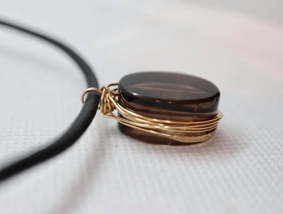 Hand-cut Smokey Quartz Necklace