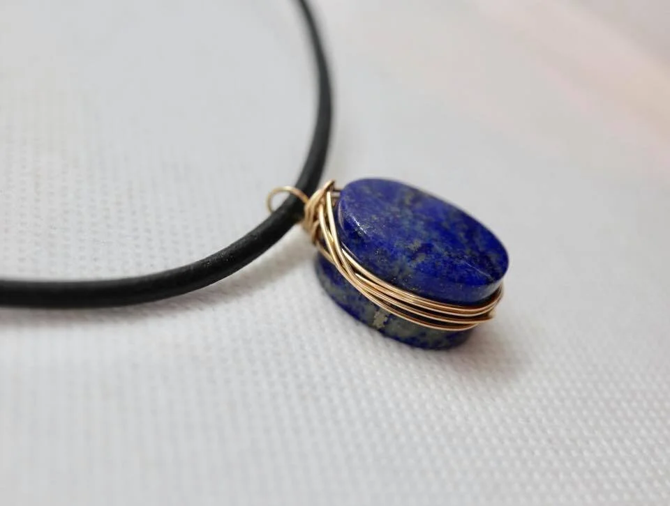 Natural Hand-cut Lapis Necklace