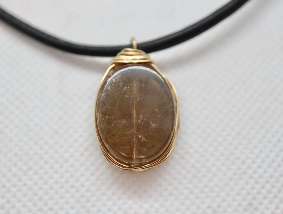 Hand-cut Rutilated Quartz Necklace