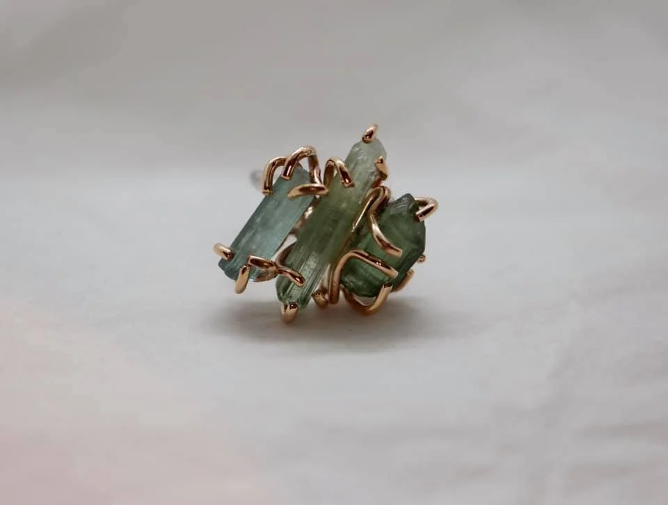 Multi-Tourmaline Bar Ring