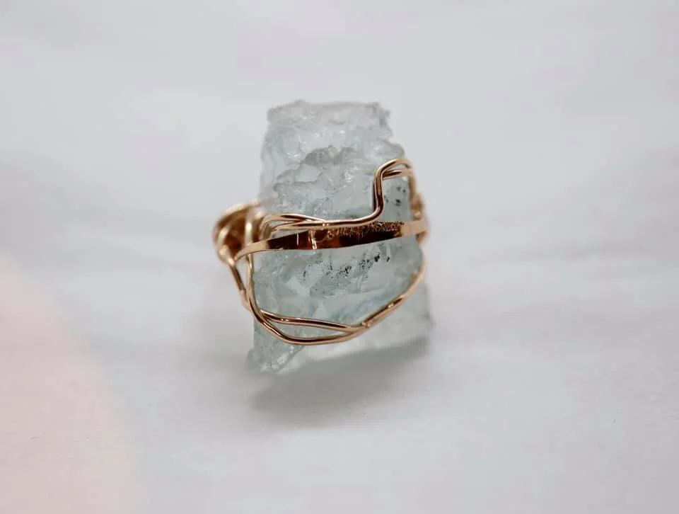 Crystallized Aquamarine Ring