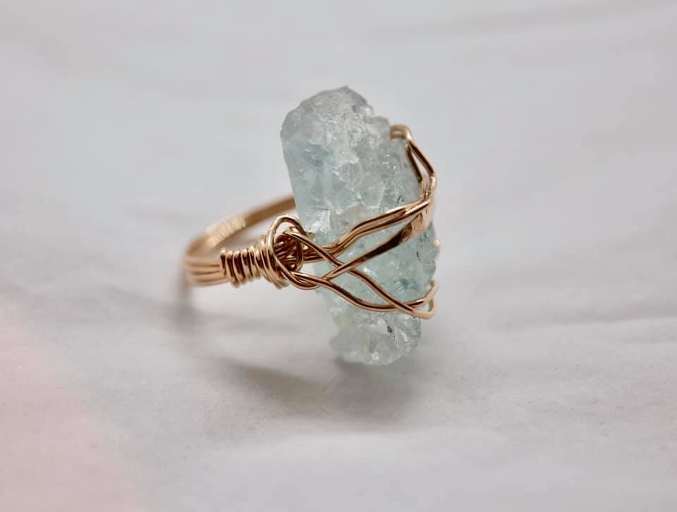 Crystallized Aquamarine Ring — The Beadery