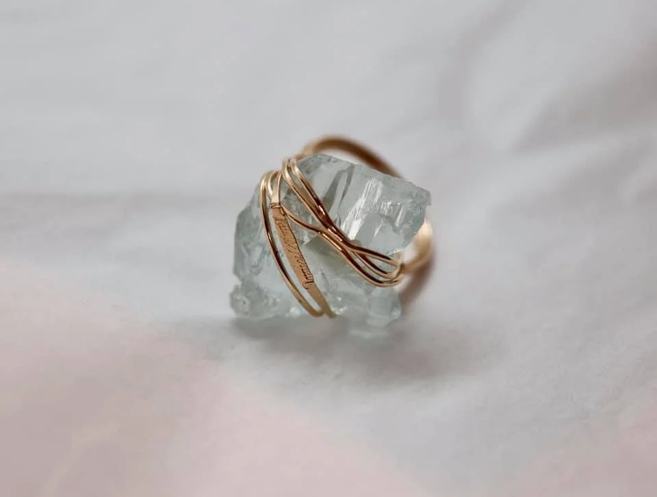 Crystallized Aquamarine Ring 