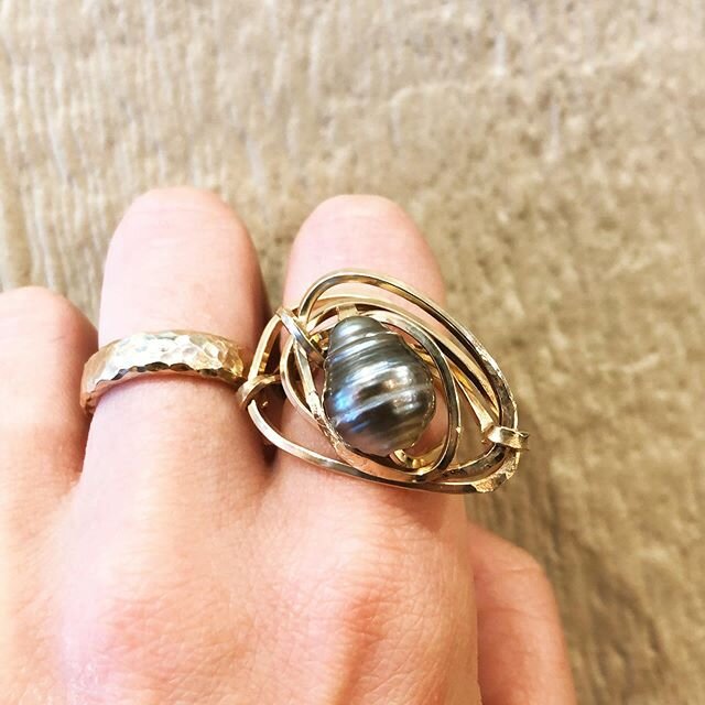 Natural Tahitian Pearl Ring 🙌🏼