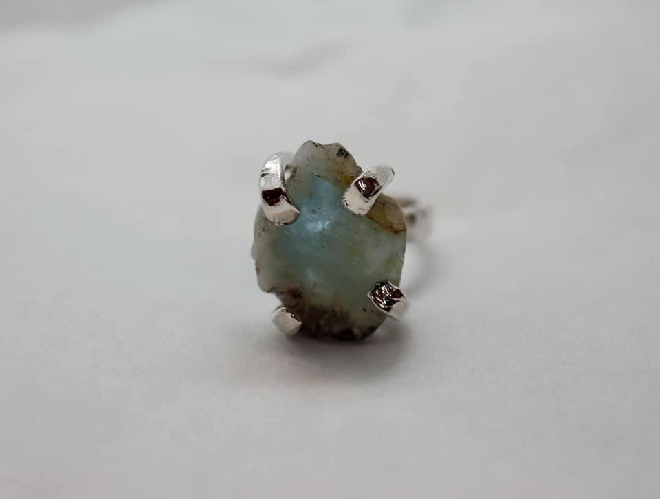 Raw Aquamarine Ring