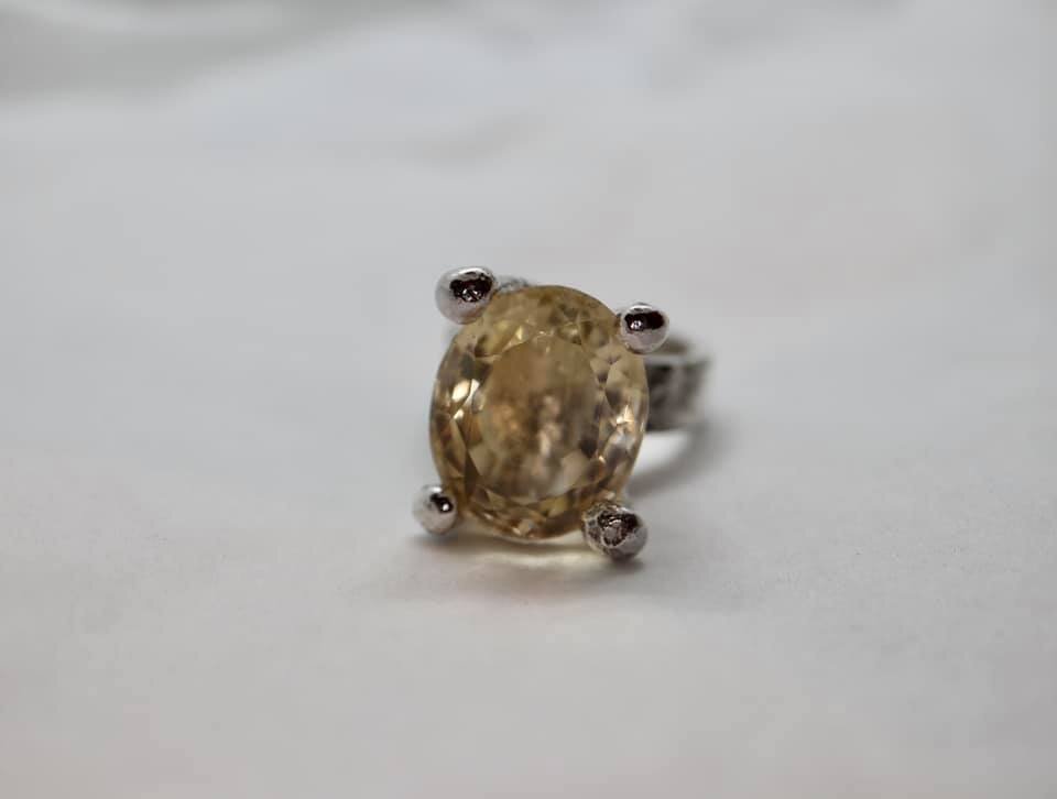 Oval Citrine and Sterling Ring