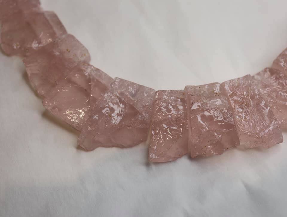 Hand-cut Rose Quartz 
