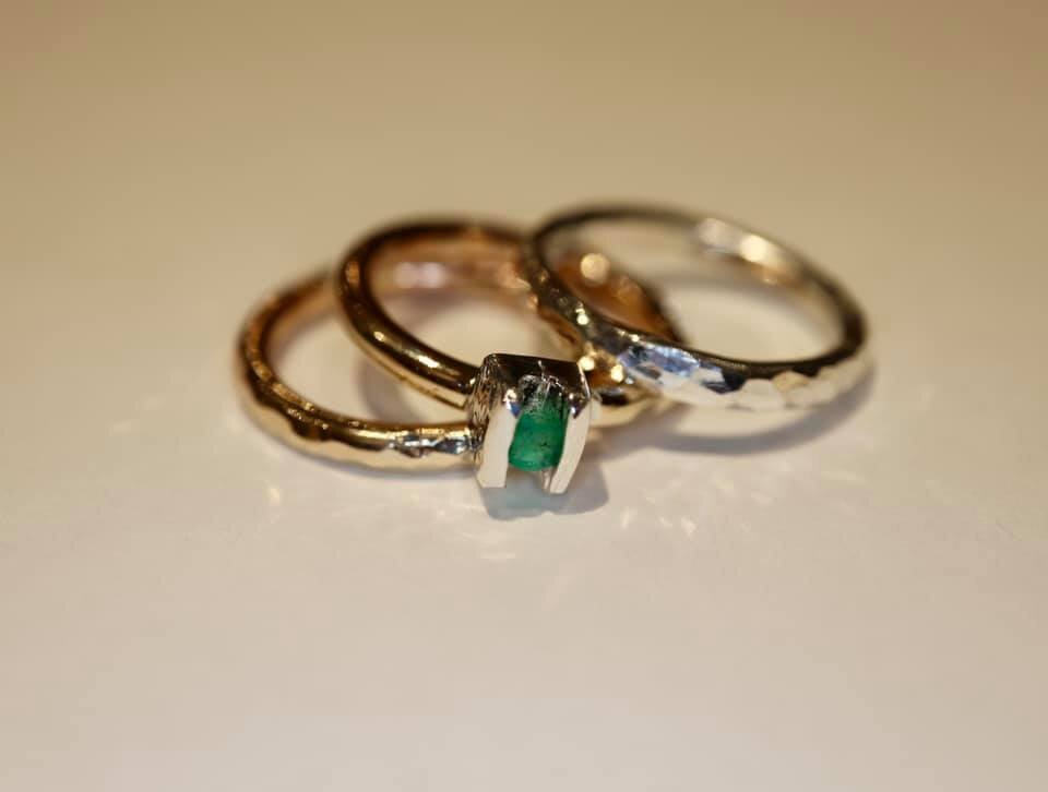 Emerald TRIO Rings 