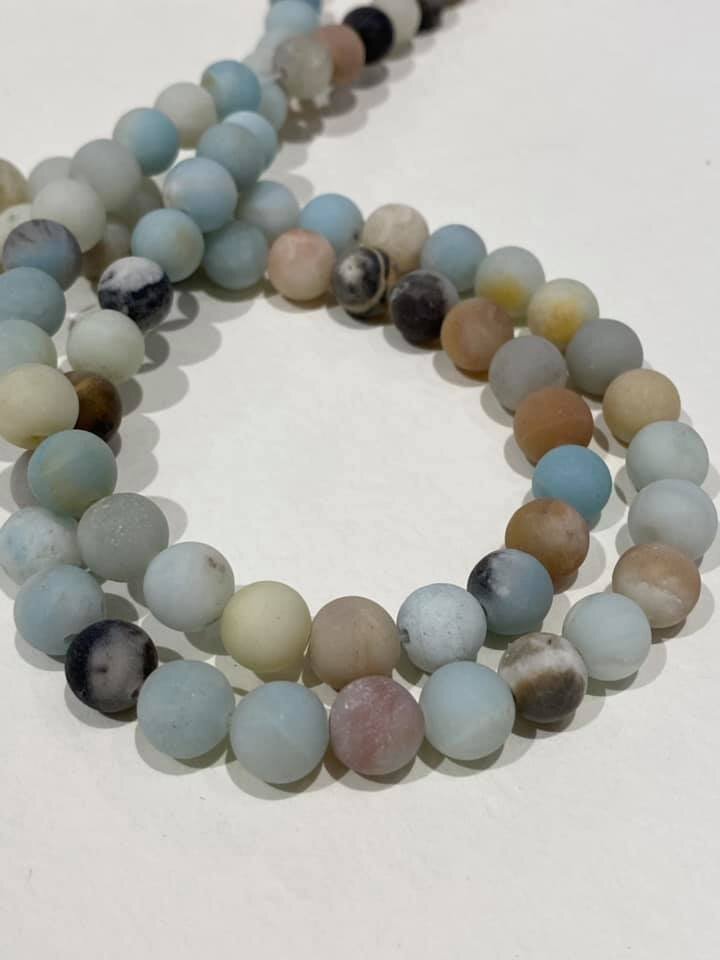multi-colour matte amazonite