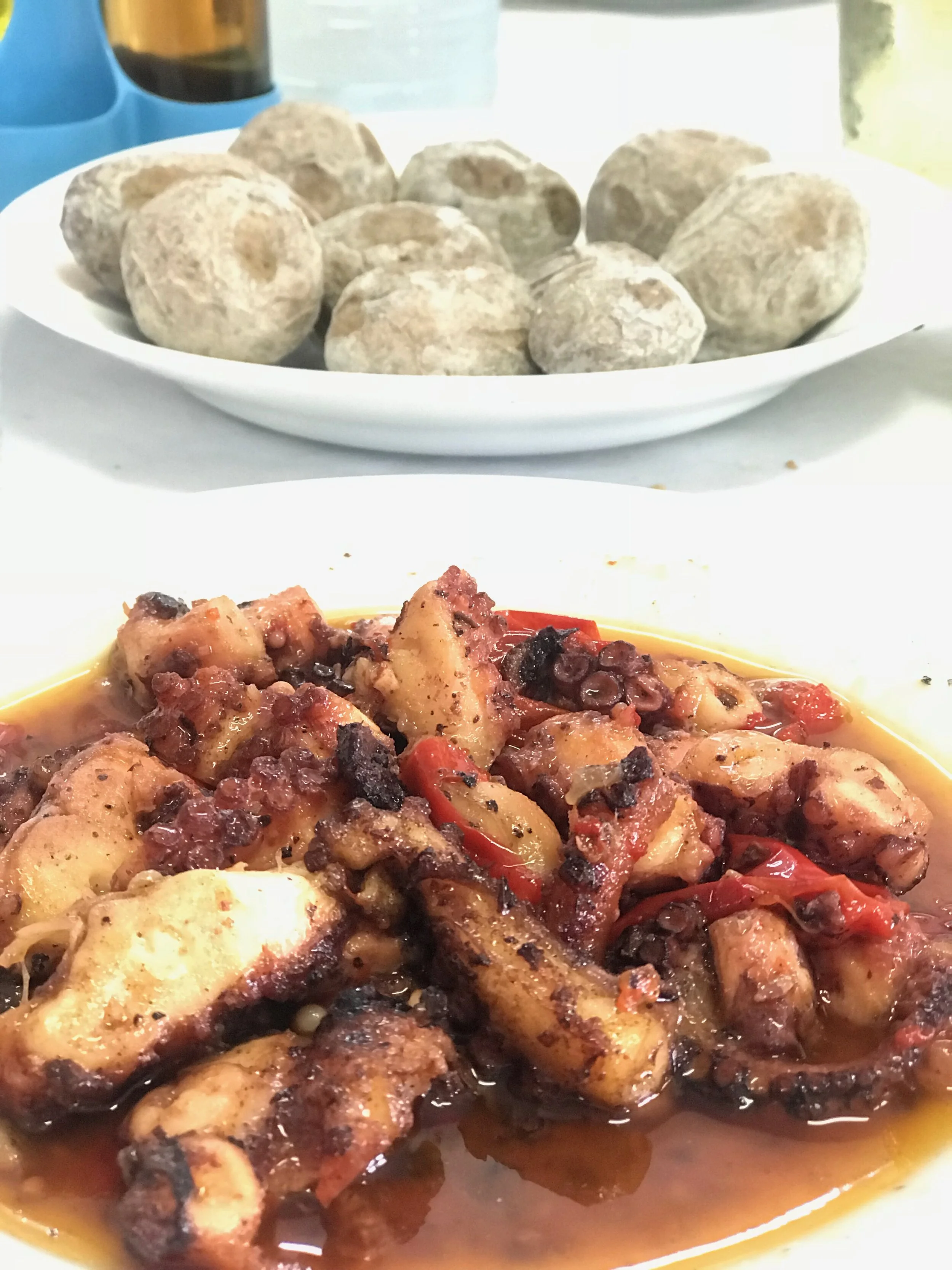 papas arrugadas, pulpo