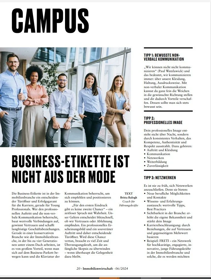 Business-Etikette ist nicht aus der Mode!