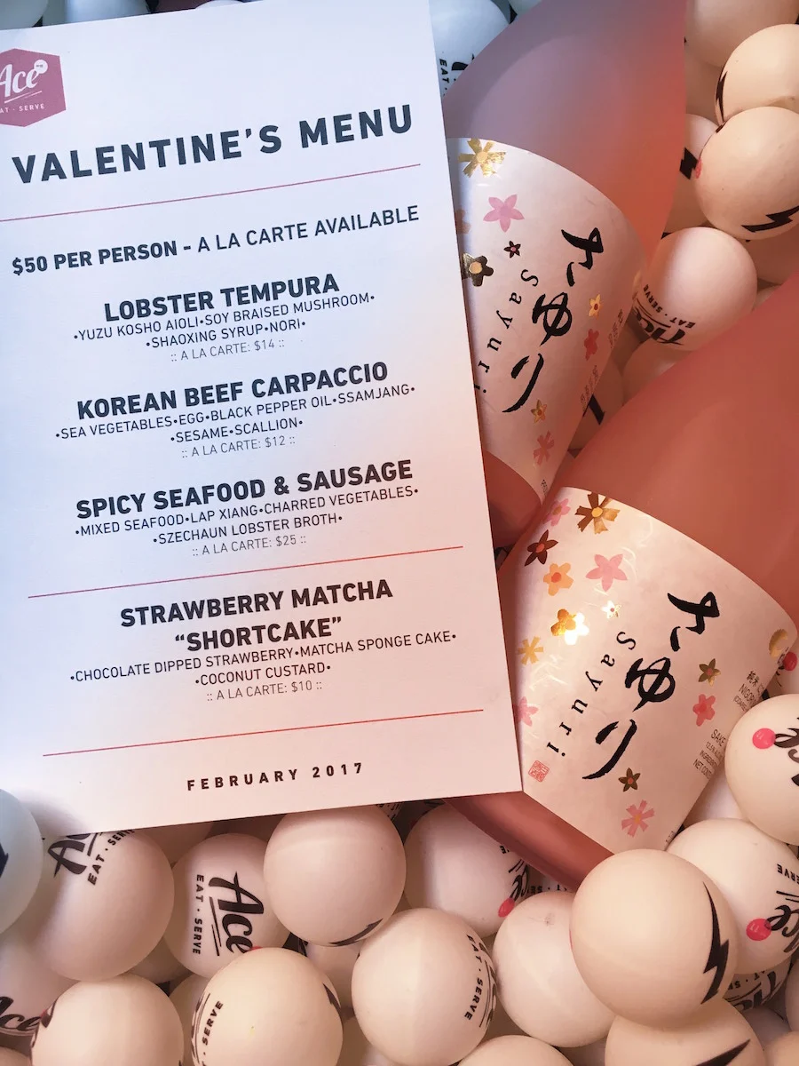 VDay Menu