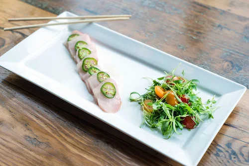 Hamachi Sashimi with White Soy