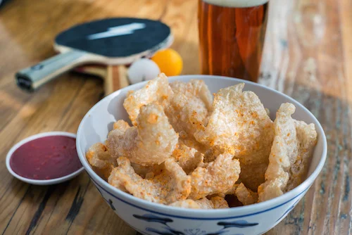 Kimchi Dusted Pork Skins