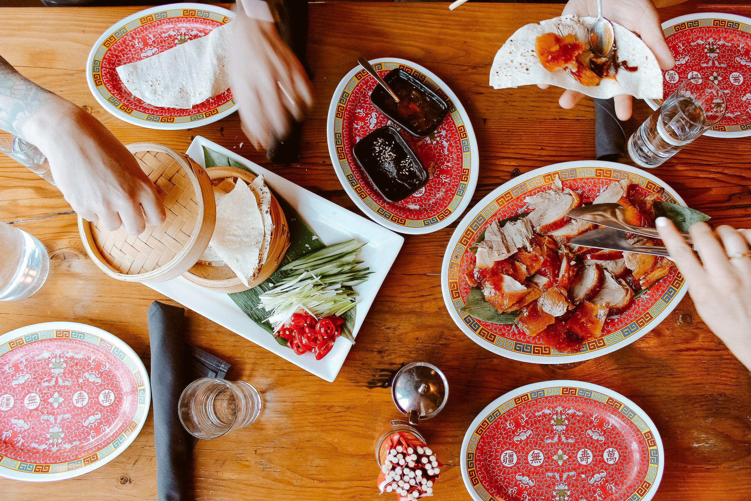 Peking Duck Table set up