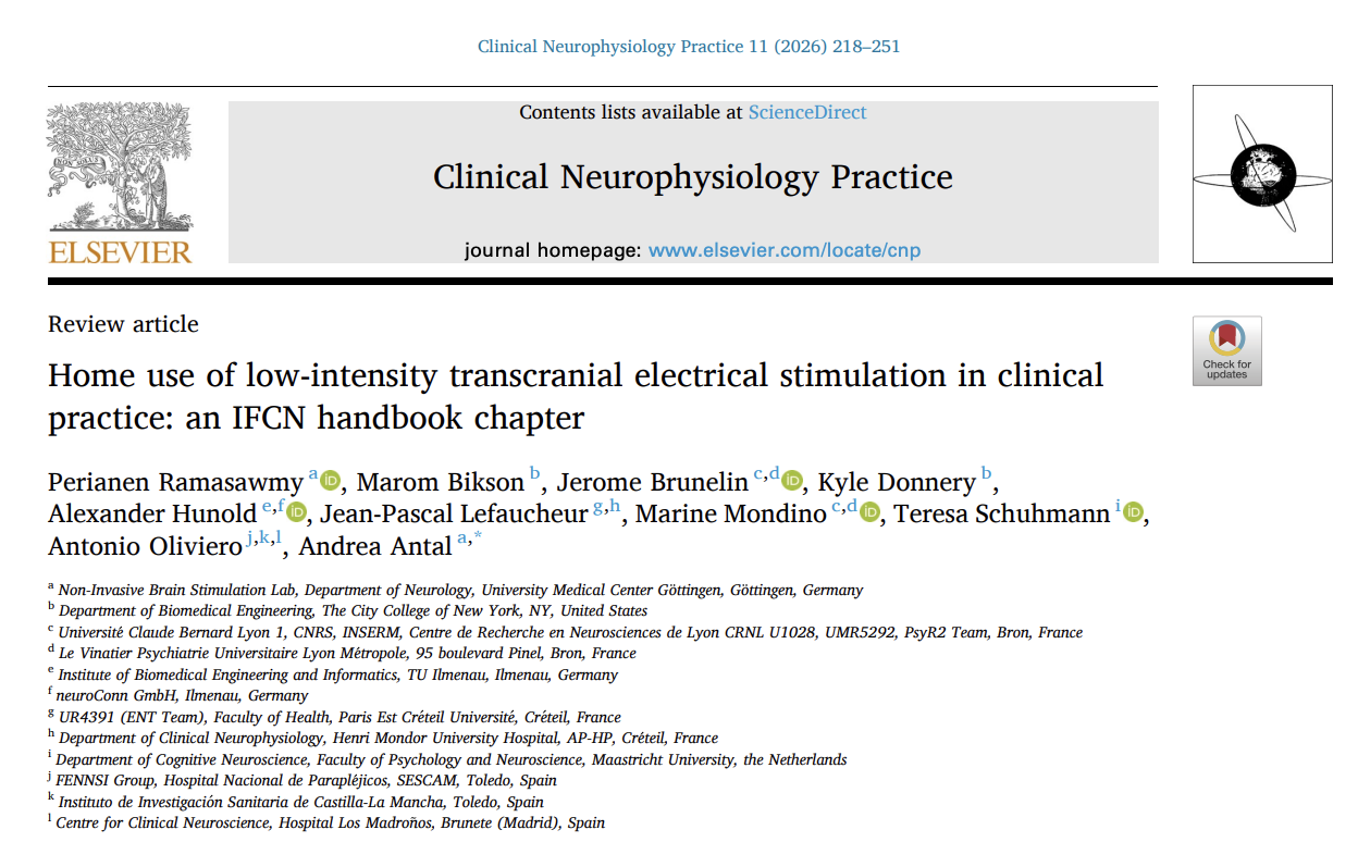 New paper: IFCN Handbook chapter on tES in clinical practive
