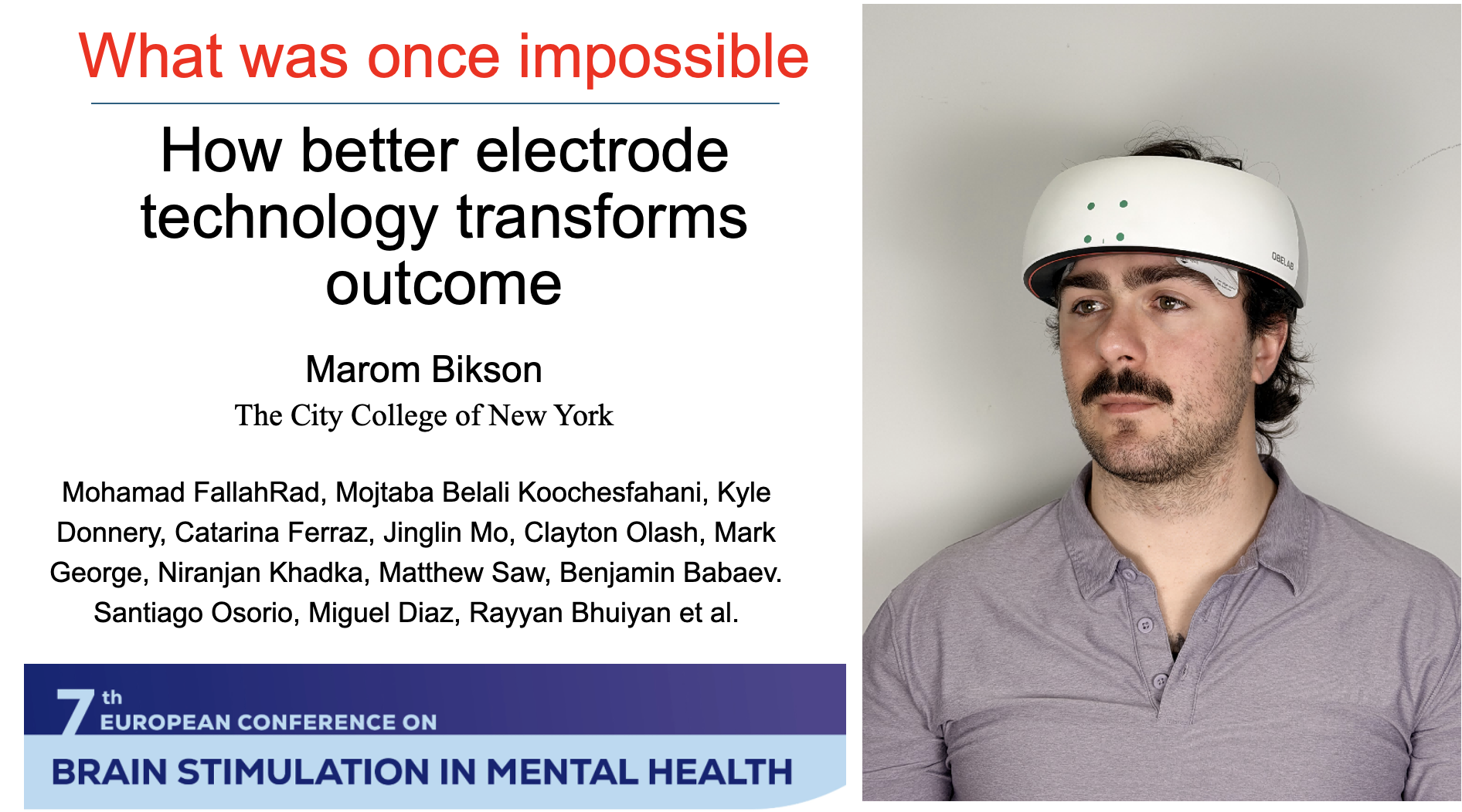 Bikson speaks at 2027 European Conference on Brain Stimulation