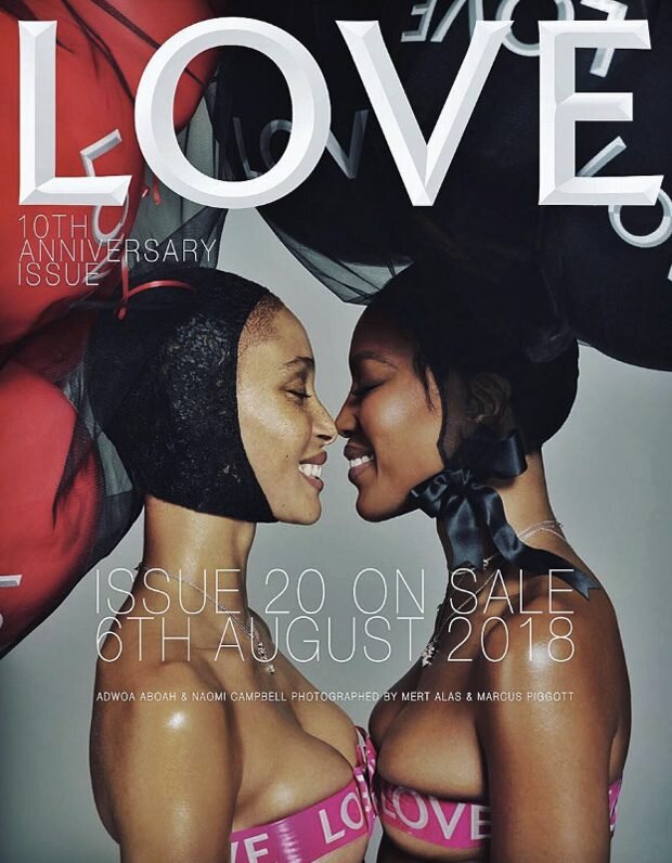 LOVE MAGAZINE, Adwoa & Naomi for anniversary assisted by Sophie