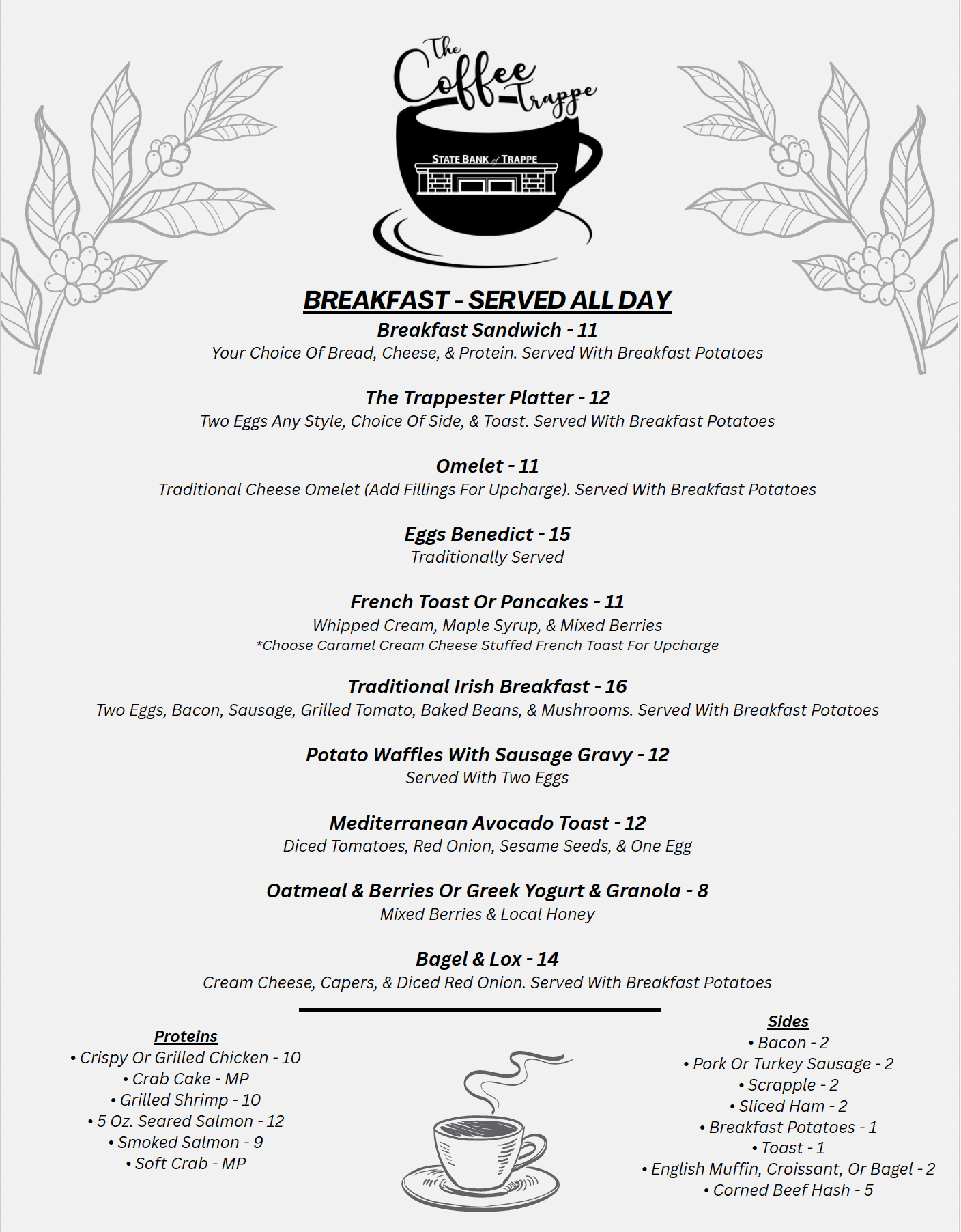 Coffee Trappe breakfast