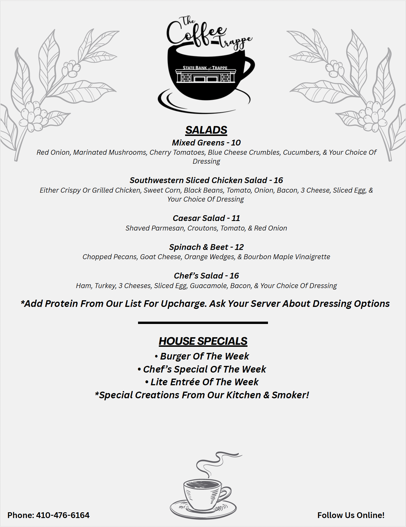 Coffee Trappe salads
