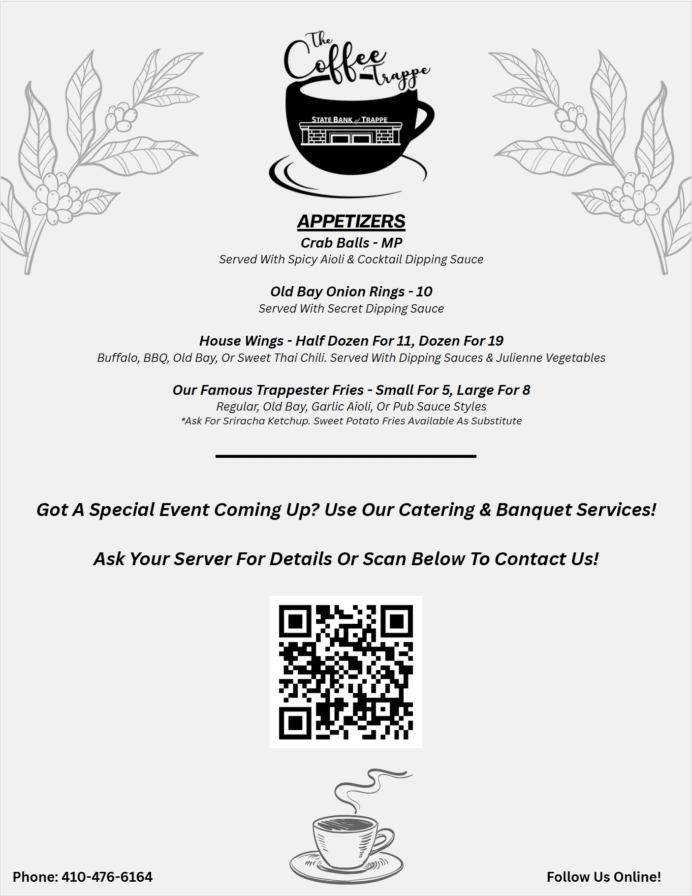 Coffee Trappe appetizers