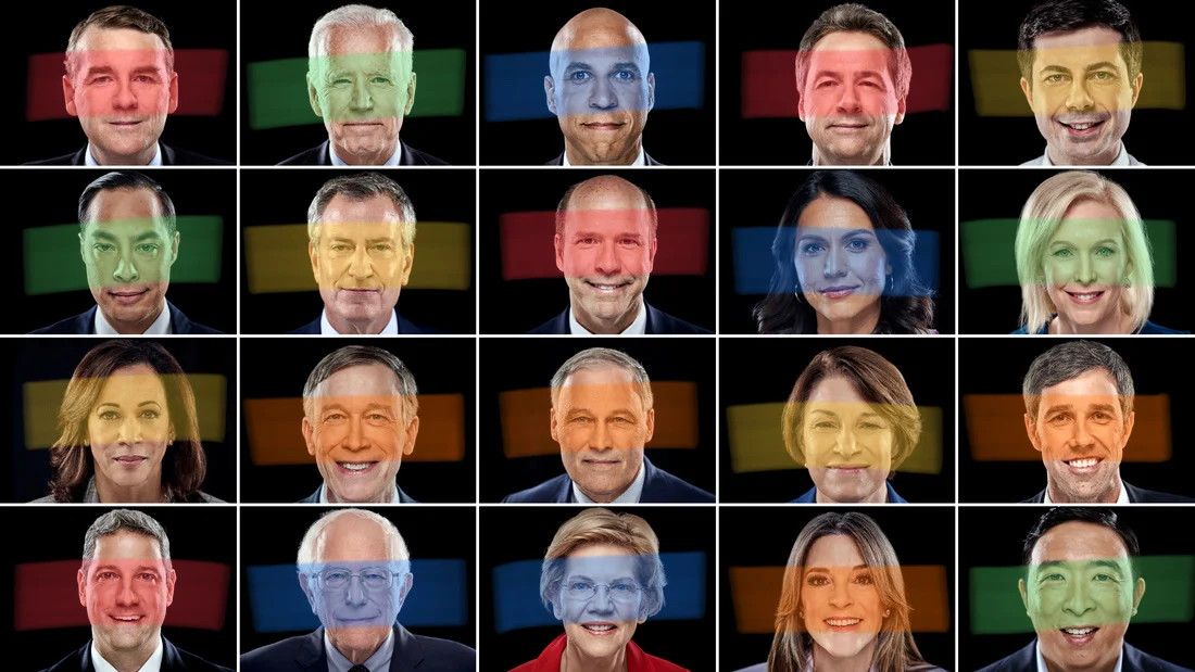 My color coded rankings (in rainbow order, with “poor” being red and “terrific” being blue) of each candidate’s performance in the second round debates.