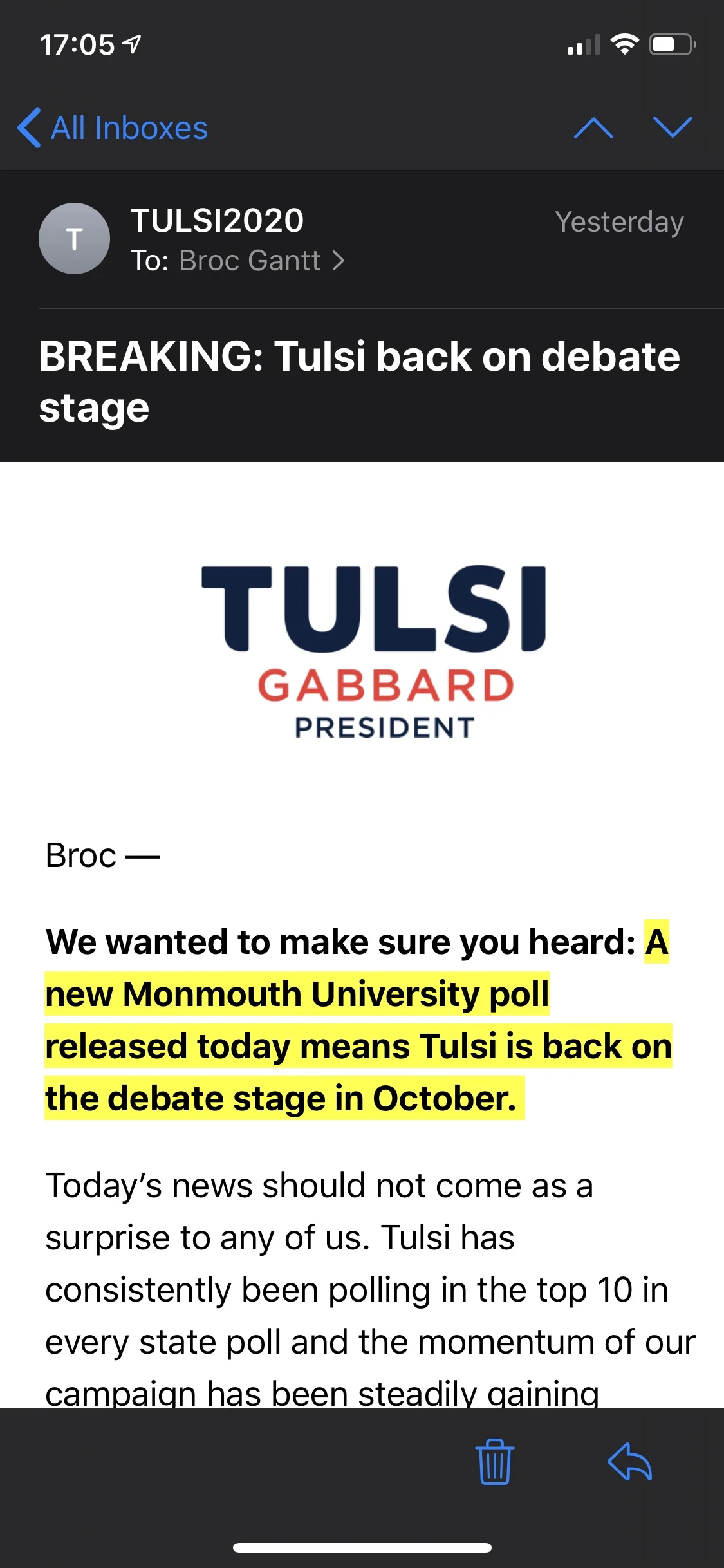 Tulsi Makes A Comeback
