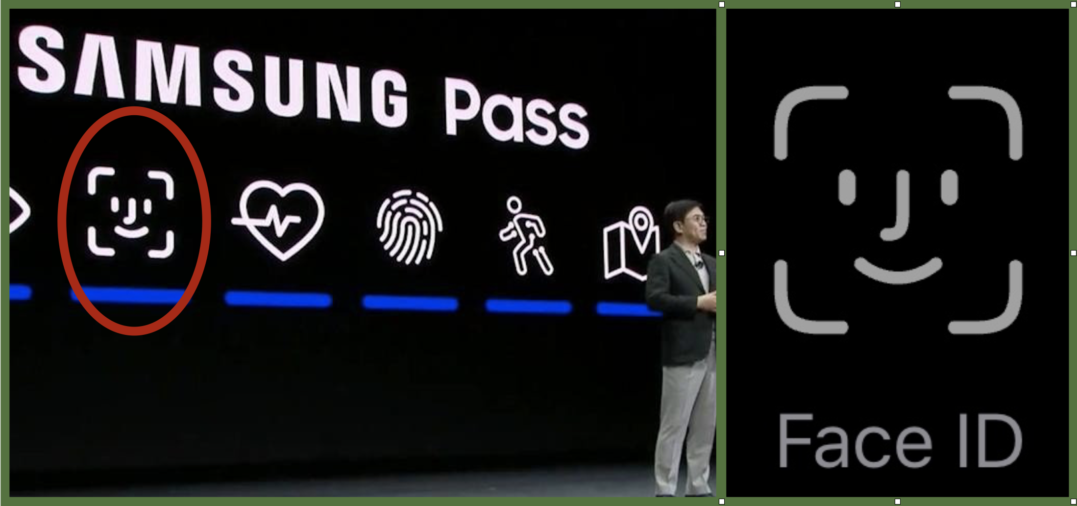 Samsung Steals Apple's Face ID Symbol