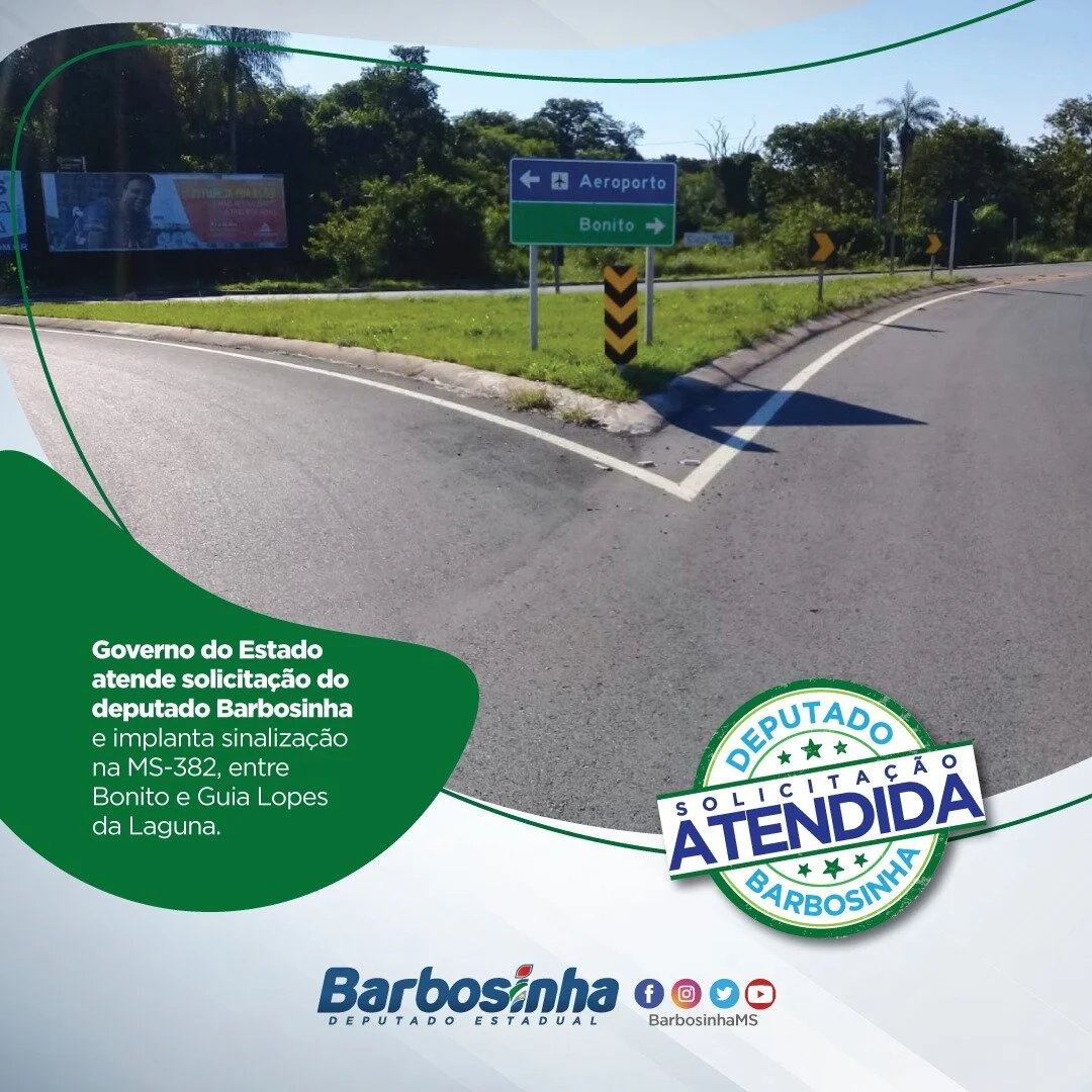 Implantação de sinalização na MS-382, entre Bonito e Guia Lopes da Laguna
