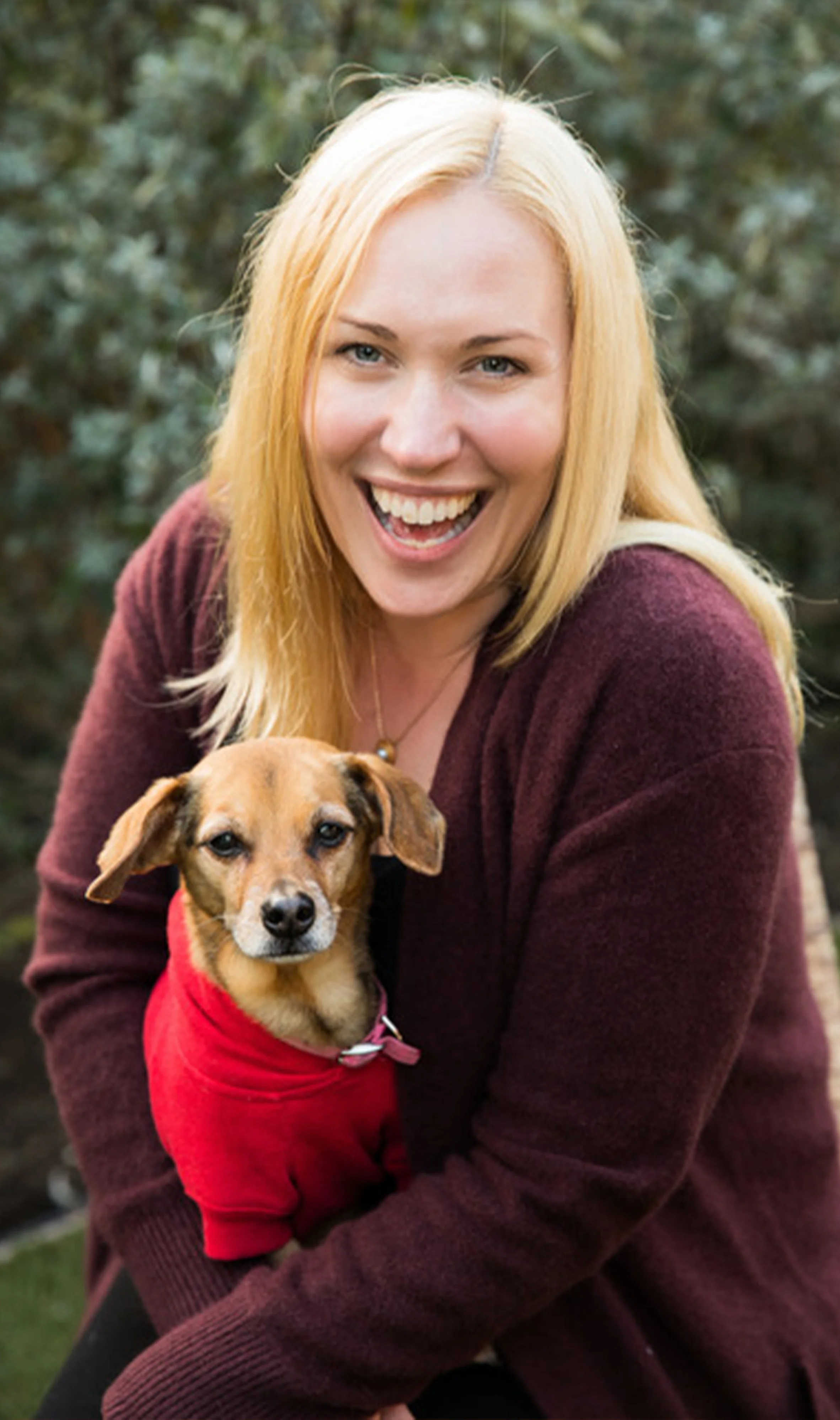 Kate with ADA service dog, Lucy