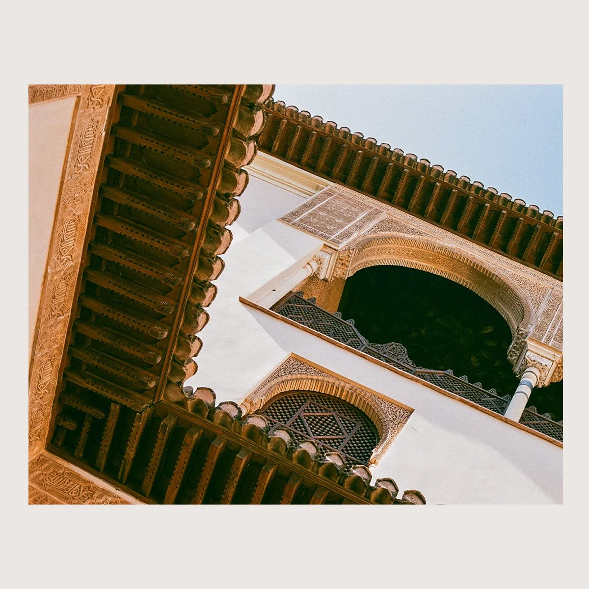 Palace Architecture. Alhambra Palace, Spain 2022 on 35 mm
