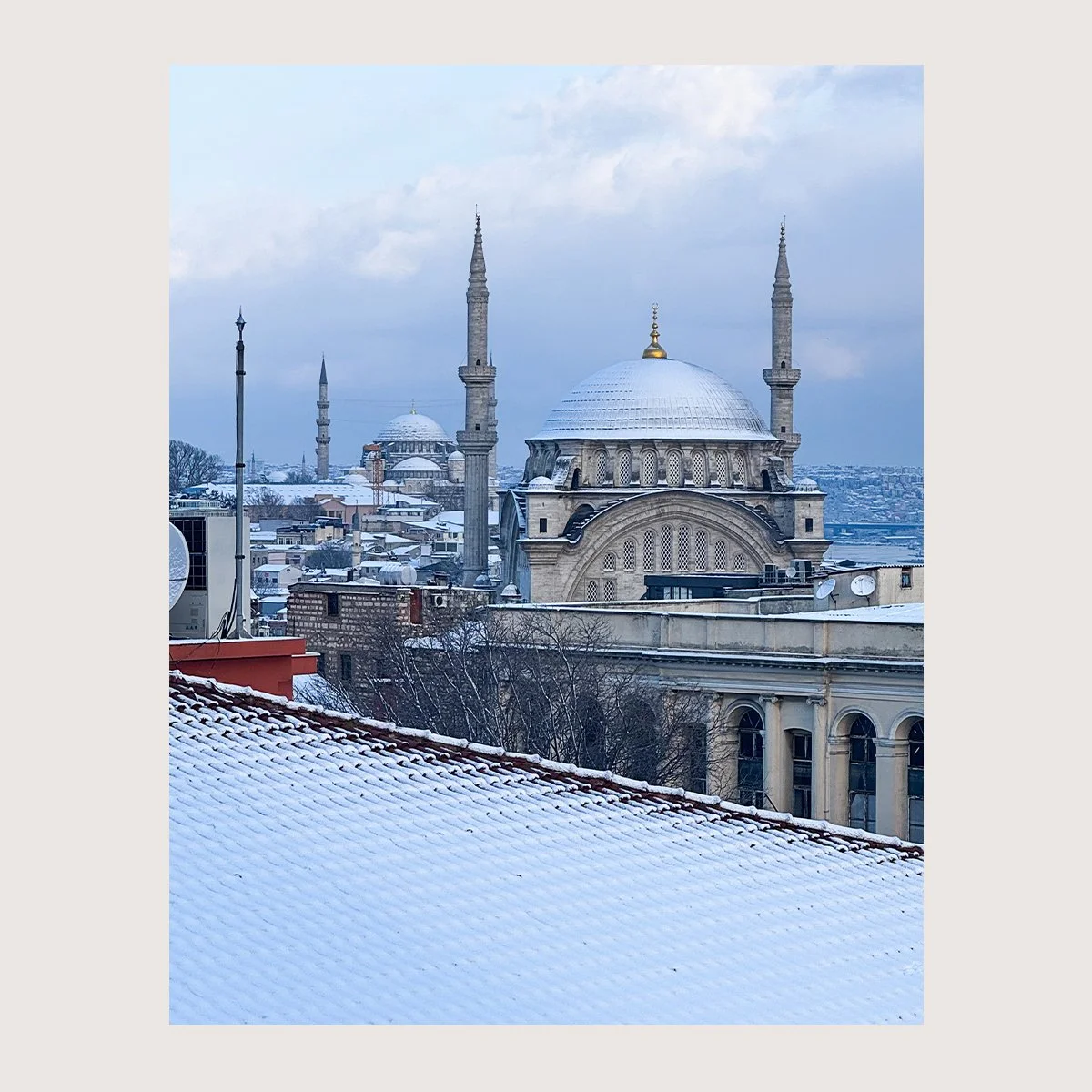 Snowy Domes. Istanbul, Turkey 2025