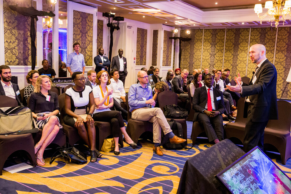  Keynote speaker at impact investing conference. 2016. Nairobi, Kenya. 