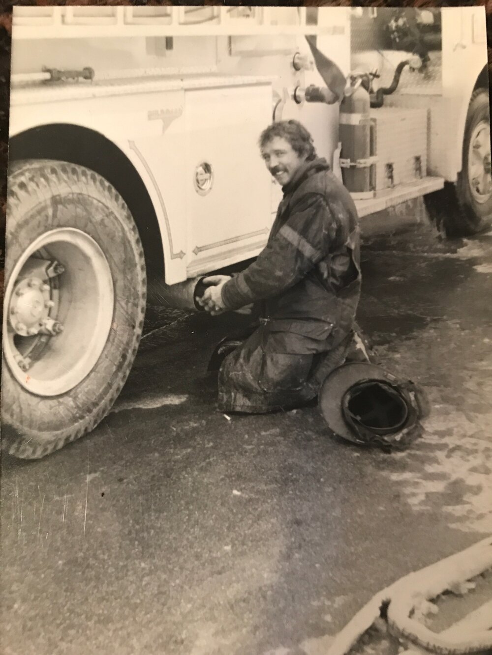  Eric's dad, Sergeant Roger Martin, after a fire. Detroit, MI 1980s 