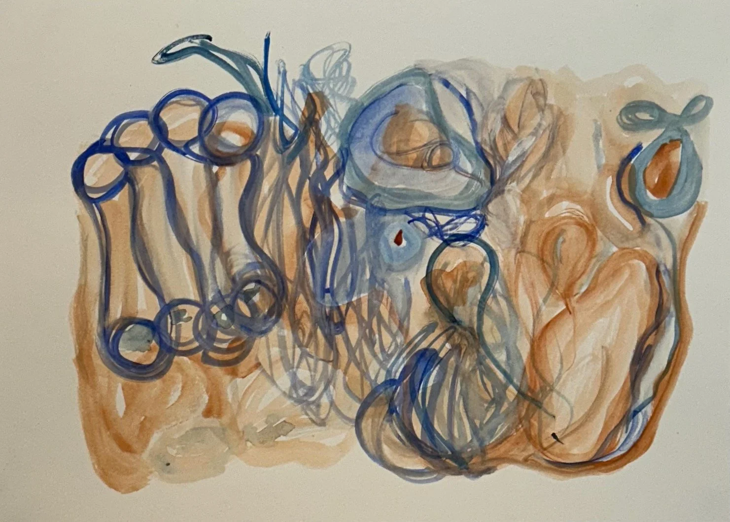  ISABEL MANINI. Mineral Sea 2, 2025. Aquarela e pastel a óleo sobre papel, 38 X 56 cm 
