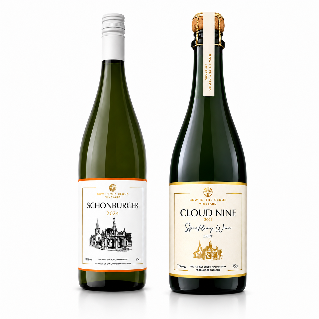 Two bottle pack - 2021 Cloud Nine Sparkling Wine & 2024 Schonburger (still white wine)