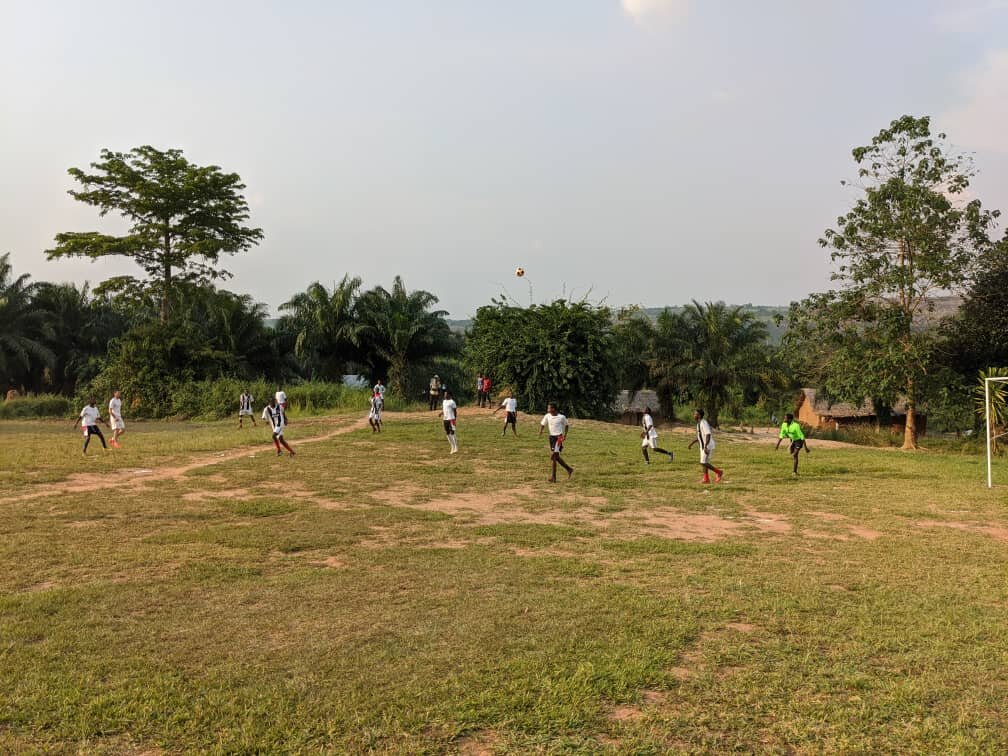 The soccer field was cleared and leveled and new goal posts were installed! Thank you WJ &amp; Roy of MVPC!
