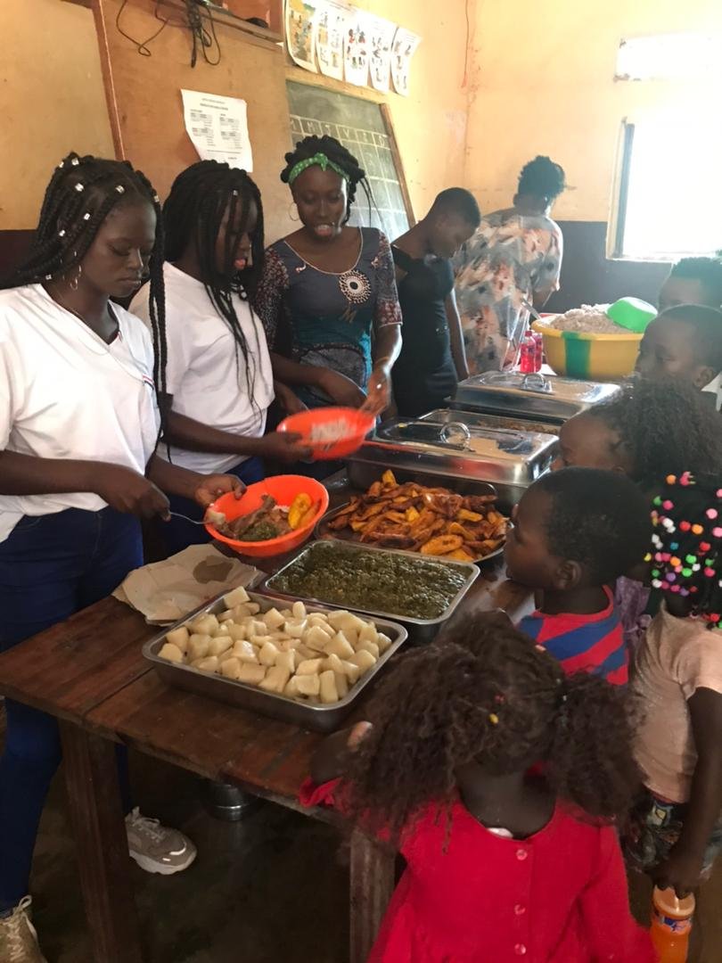 Hungry children anticipate the feast