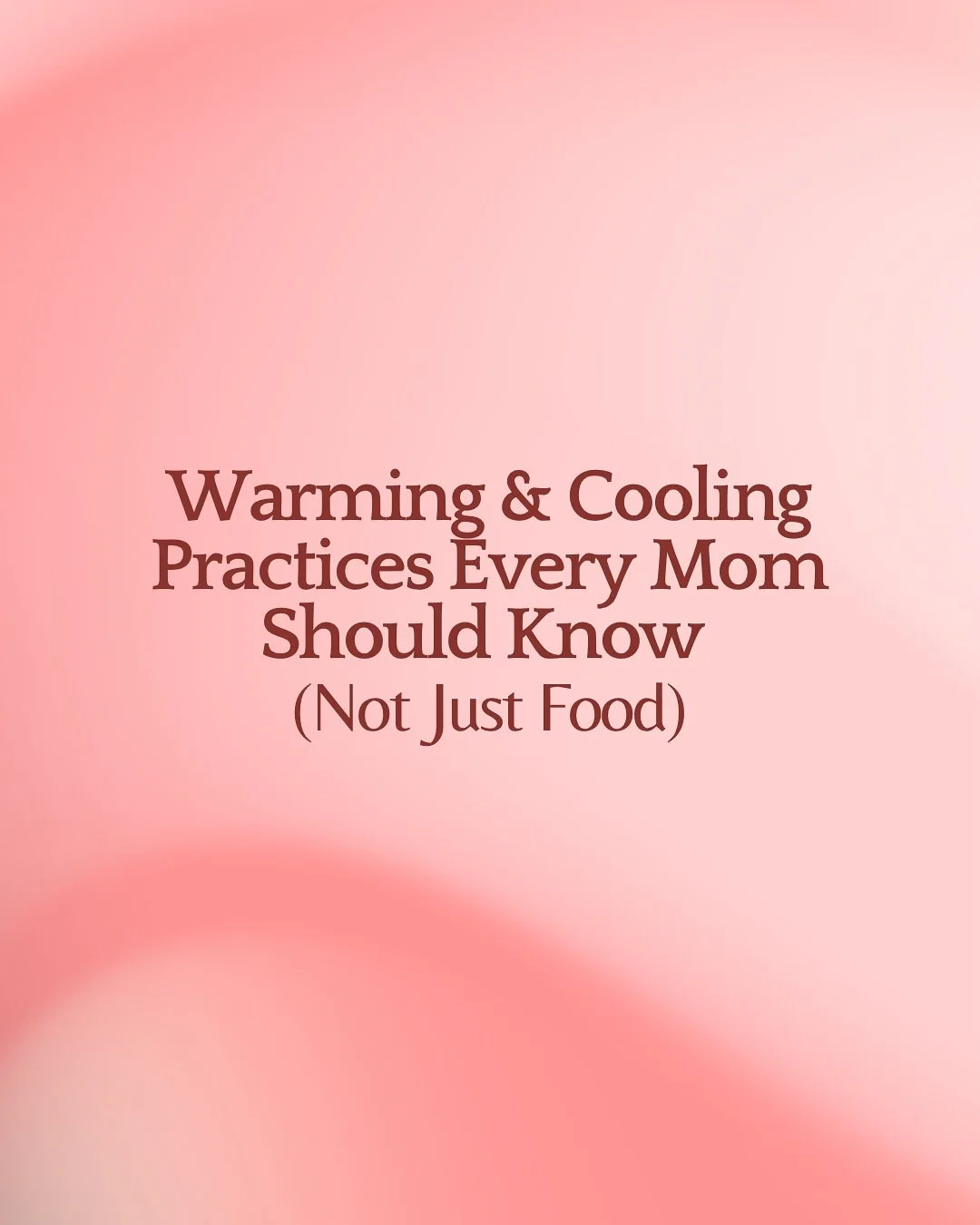Across cultures, you&rsquo;ll find the same wisdom whispered: &ldquo;Keep the mother warm.&rdquo; After birth, the body is more porous, more vulnerable. Heat restores, seals, and protects what is tender.☀️

How was warmth part of your healing journey