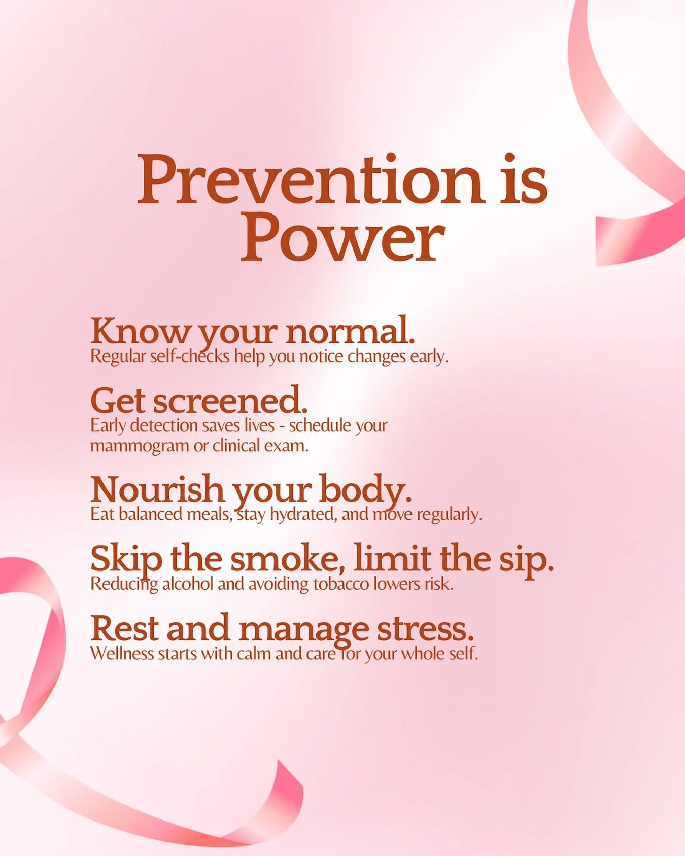 LWe talk about “prevention” a lot 
but what it really means is taking care of yourself before something takes you by surprise.
Know your normal. Ask for help early.
Your awareness is your power. π
#breastcancerwarrior #breastcancersuppo