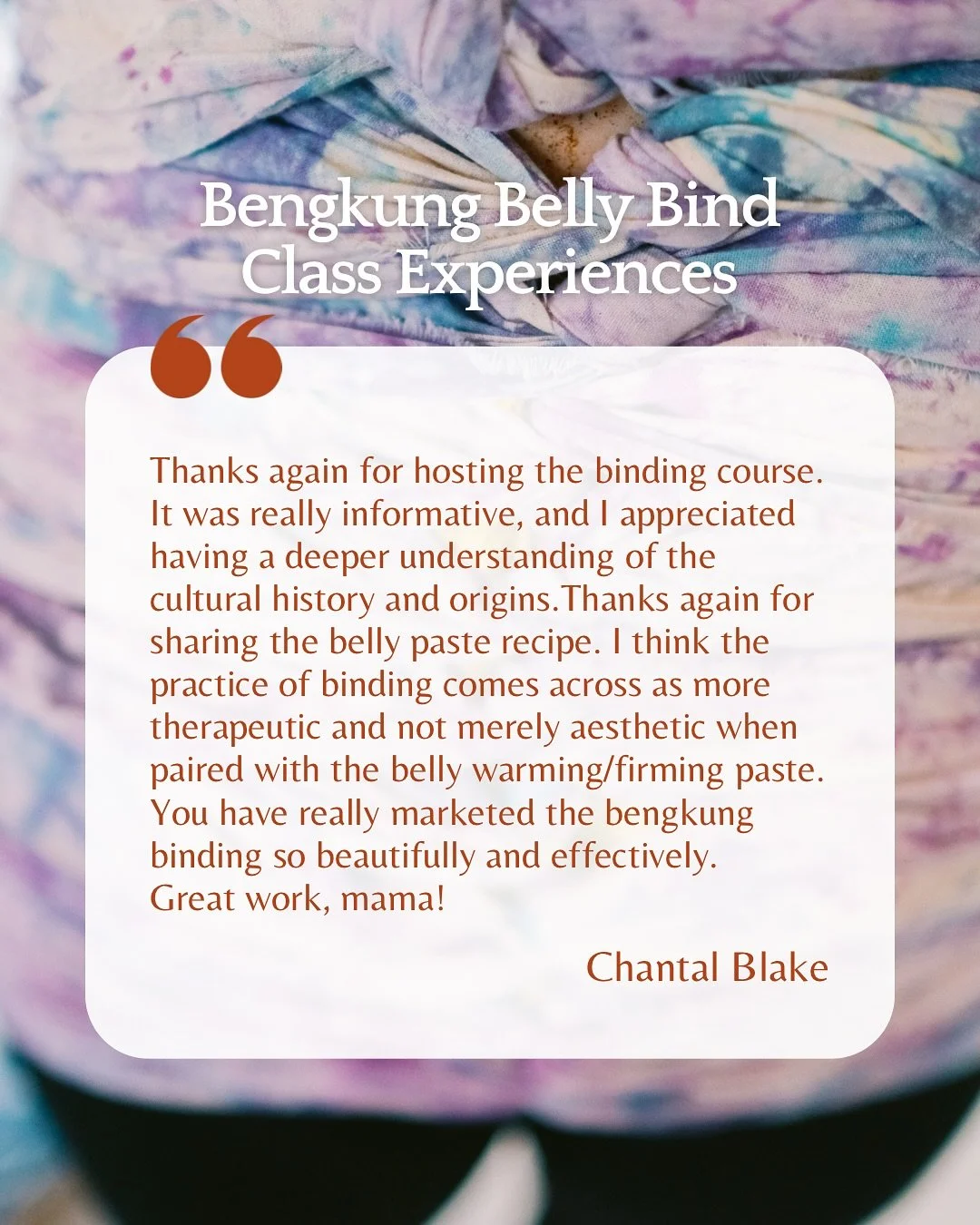 This tradition was lovingly passed down to me, and I’ve always felt it’s something too beautiful not to share.
Bengkung Belly Binding has supported me and so many mothers I’ve met through healing, grounding, and rediscovering stren