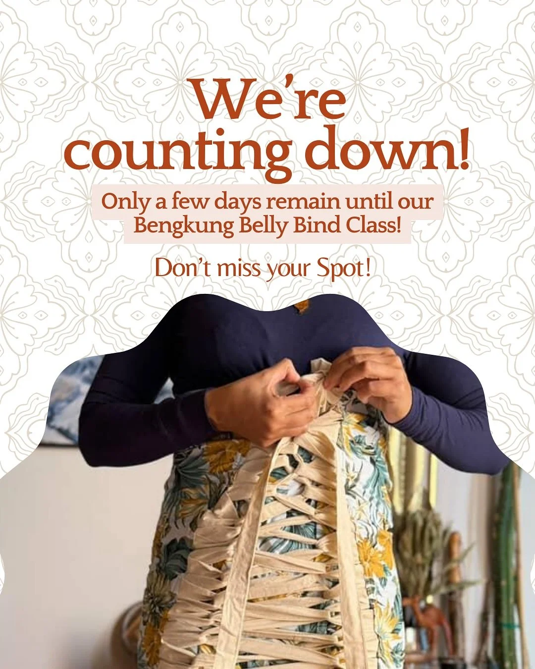 We&rsquo;re counting down the days until our In-Person Bengkung Belly Bind Class &amp; we still have a few spots left! 
If you&rsquo;ve been wanting to learn this beautiful, traditional practice, this is your sign to join us. 

Your enrollment includ